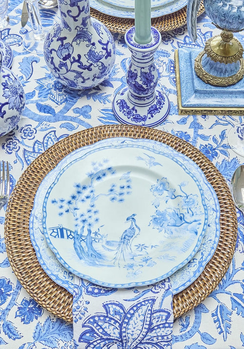 Virginia Blue and White Dinner Plates  - Set of 4