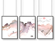 Wall art seaside | set of 3 framed wall art prints