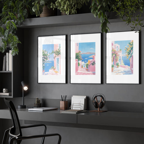 Wall Art Colourful | Set of 3 Beach Decor Wall art Prints