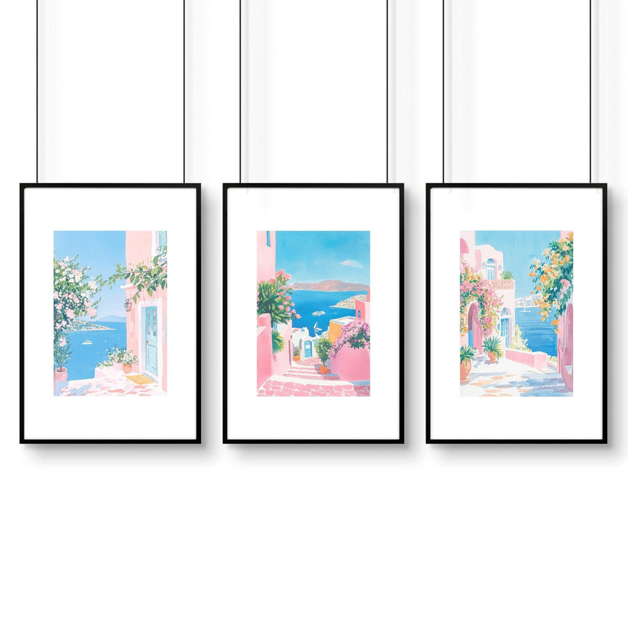 Wall Art Colourful | Set of 3 Beach Decor Wall art Prints