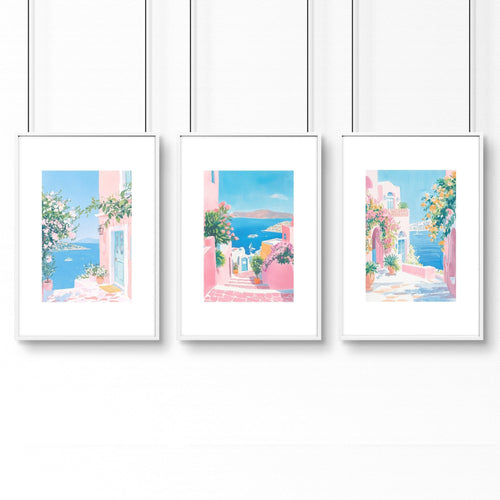 Wall Art Colourful | Set of 3 Beach Decor Wall art Prints