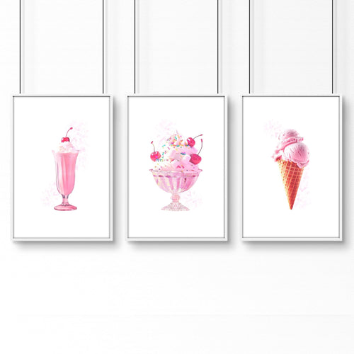 Wall Art Cool For Girls | Set of 3 Pop Wall art Prints