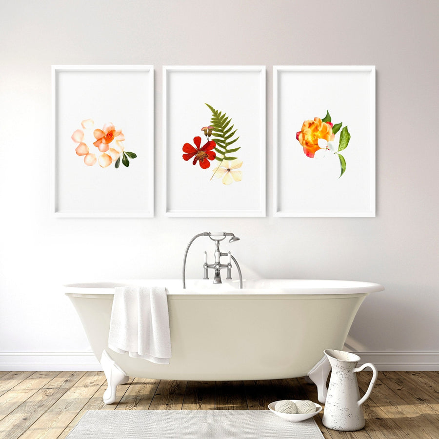 Framed wall art for Bathrooms | set of 3 wall art prints