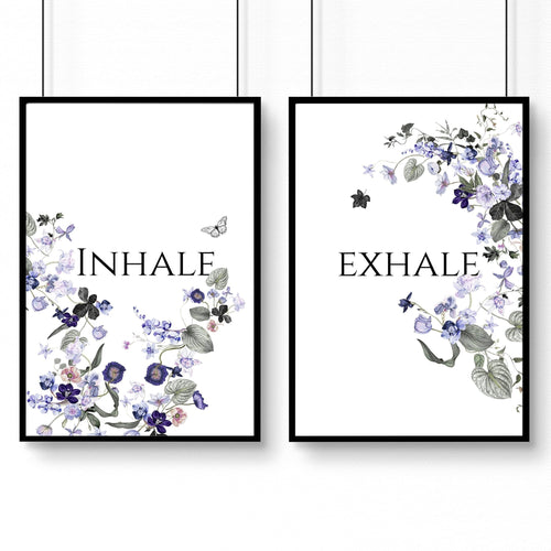 Bathroom wall decoration | set of 2 framed wall art prints