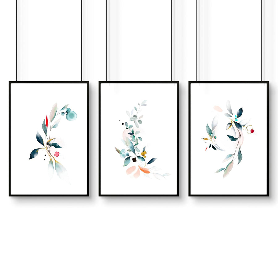 Relaxing bedroom wall art | set of 3 framed art prints