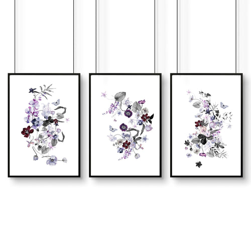 Flower art | set of 3 wall art for Home office decor