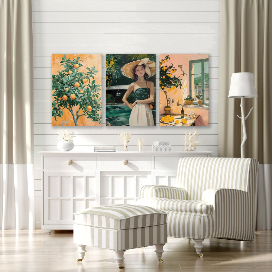 Wall Art For Living Room Modern | Set of 3 Italian Lifestyle Wall art Prints