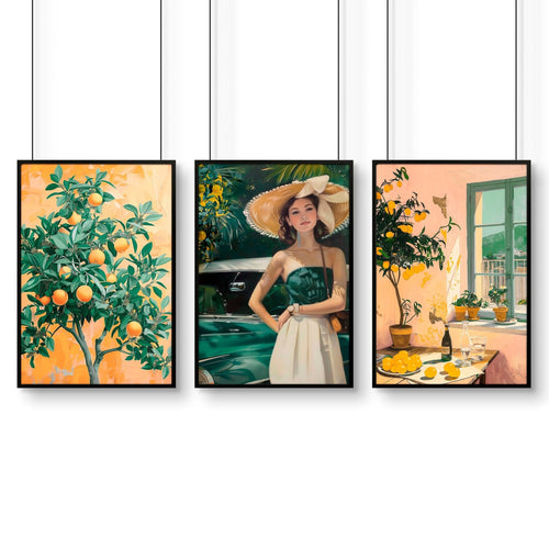 Wall Art For Living Room Modern | Set of 3 Italian Lifestyle Wall art Prints