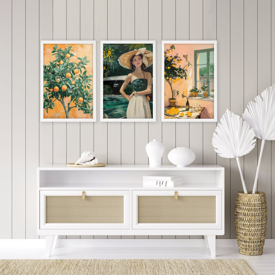 Wall Art For Living Room Modern | Set of 3 Italian Lifestyle Wall art Prints
