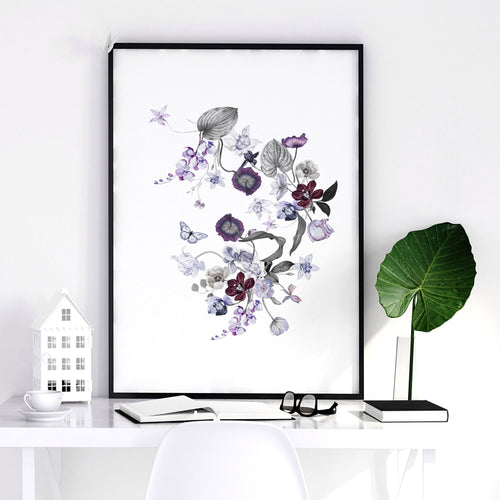 Set of 3 Wall Art for Bedroom – Shabby Chic Botanical Prints
