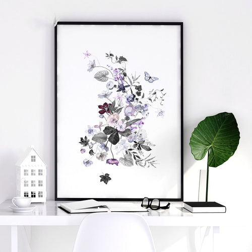 Set of 3 Wall Art for Bedroom – Shabby Chic Botanical Prints