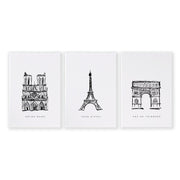 Wall Art Framed For Living Room | Set of 3 Paris Landmarks Wall art Prints