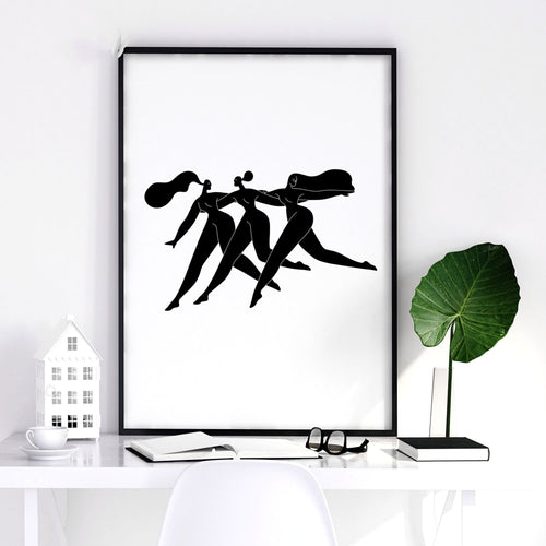 Wall Art Framed | Set of 2 Boho Women Wall art Prints