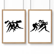 Wall Art Framed | Set of 2 Boho Women Wall art Prints