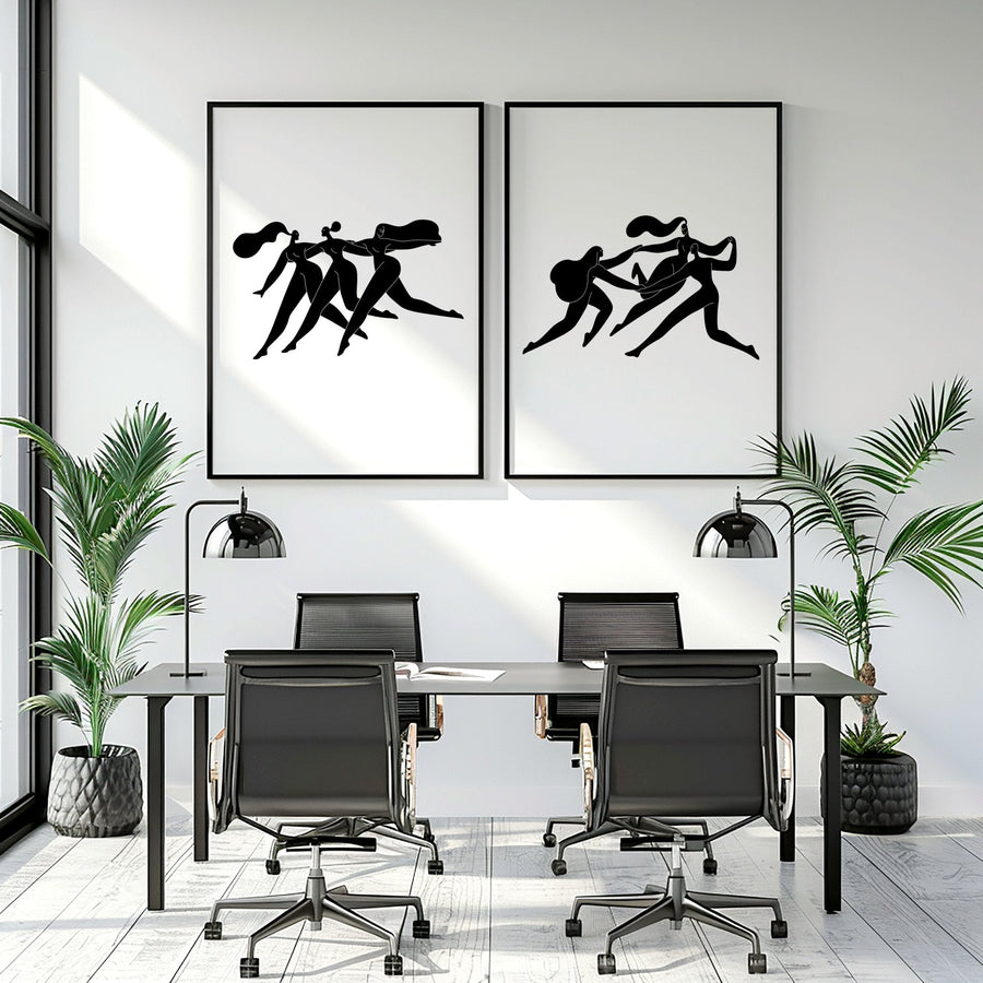 Wall Art Framed | Set of 2 Boho Women Wall art Prints