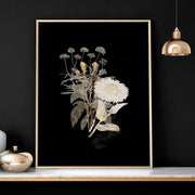 Wall art gold | set of 3 Floral wall art for living room
