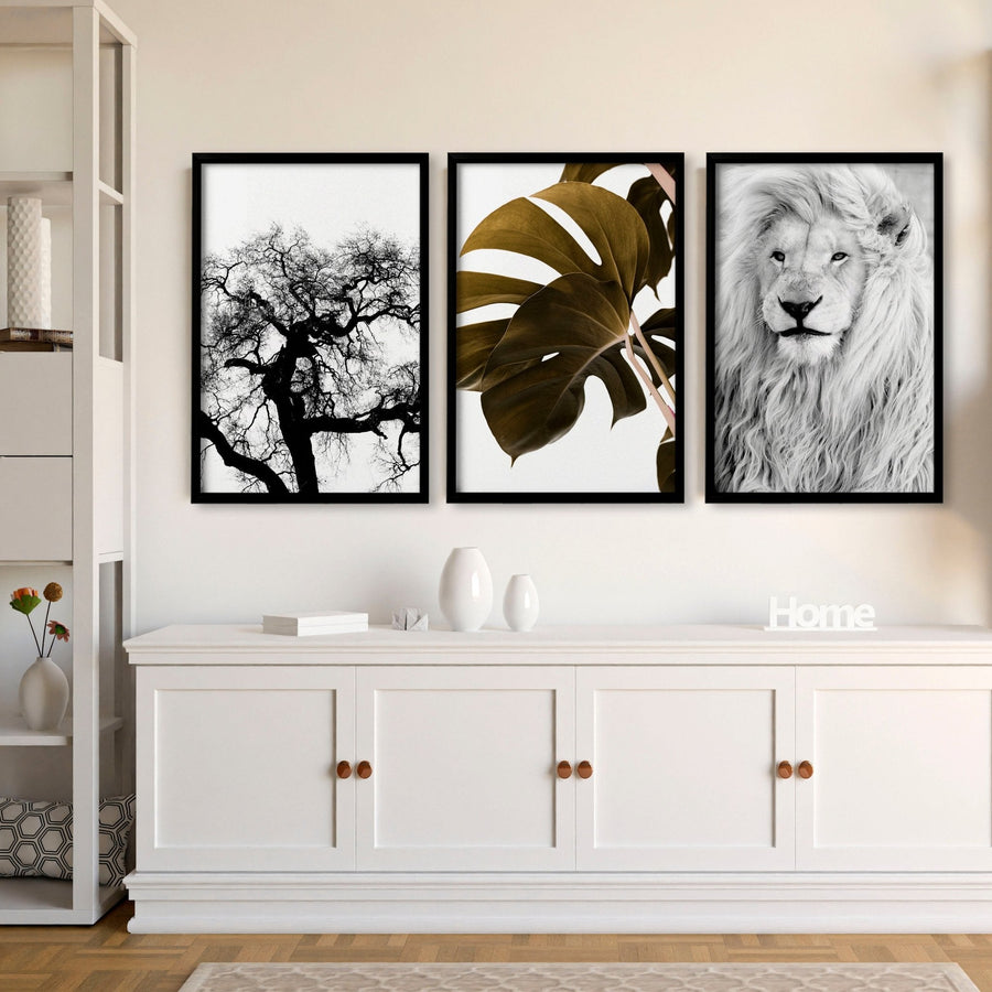 Wall Art Ideas For Living Room | Set of 3 African Wildlife Wall art Prints