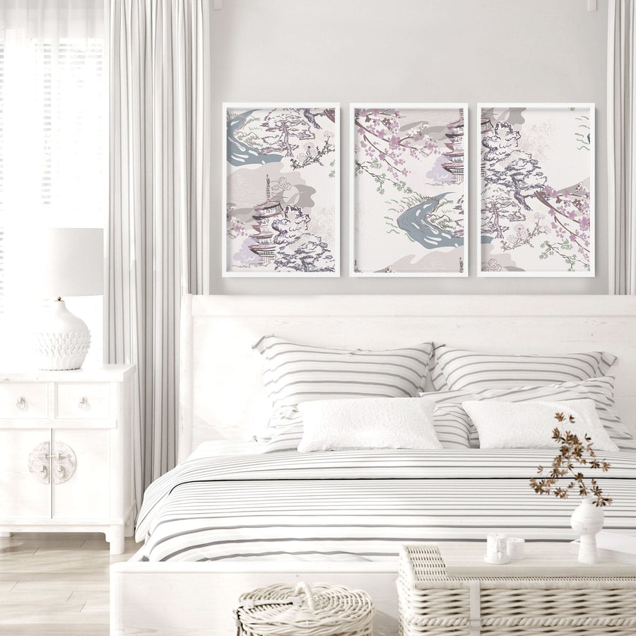 Wall art in bedrooms | set of 3 prints
