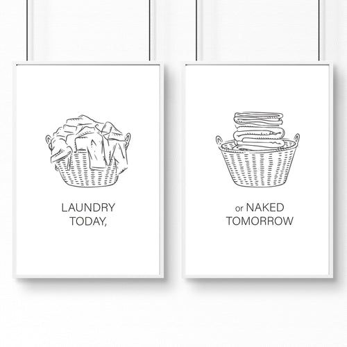 Wall Art Laundry Room | Set of 2 wall art prints