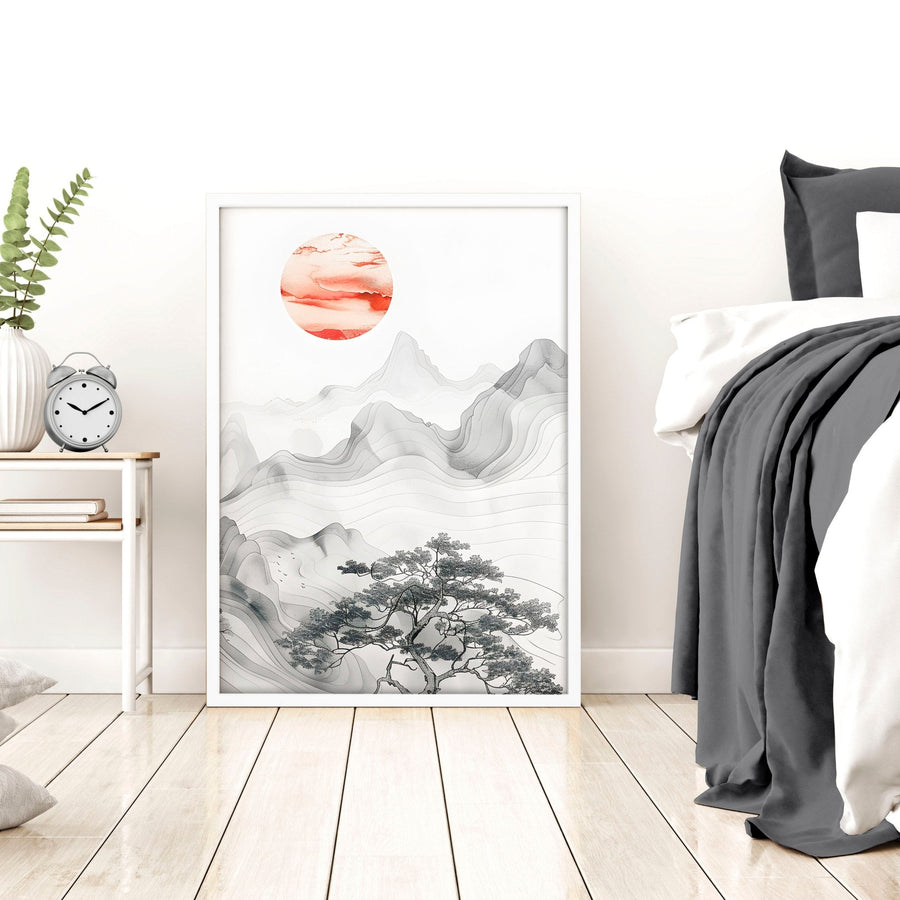 Wall Art Paint | Set of 2 Asian Inspired Wall art Prints