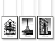 Wall art of Paris | set of 3 framed wall art prints