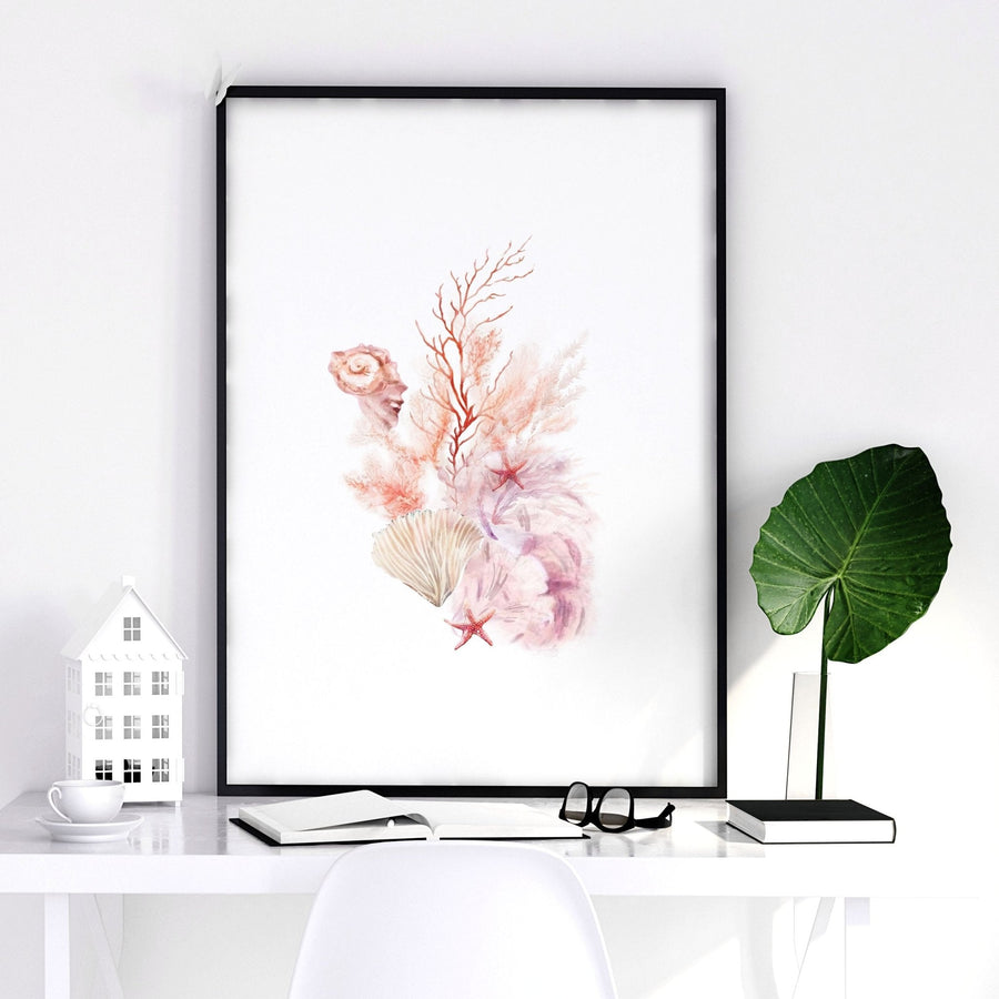 Wall Art Sea | Set of 3 Seashells Wall art Prints