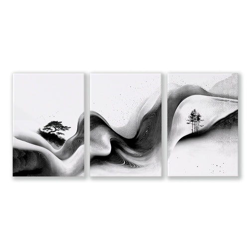 Wall Canvas Art | Set of 3 Asian Inspired Wall art Prints