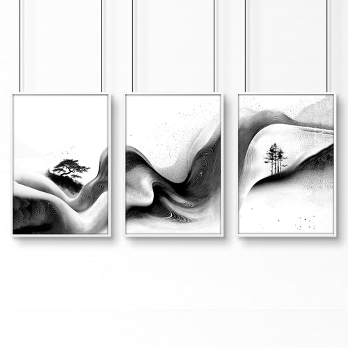 Wall Canvas Art | Set of 3 Asian Inspired Wall art Prints