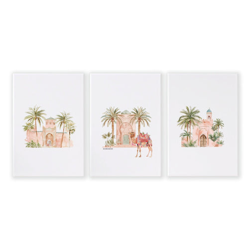 Wall Canvas Living Room | Set of 3 Moroccan Inspired Wall art Prints
