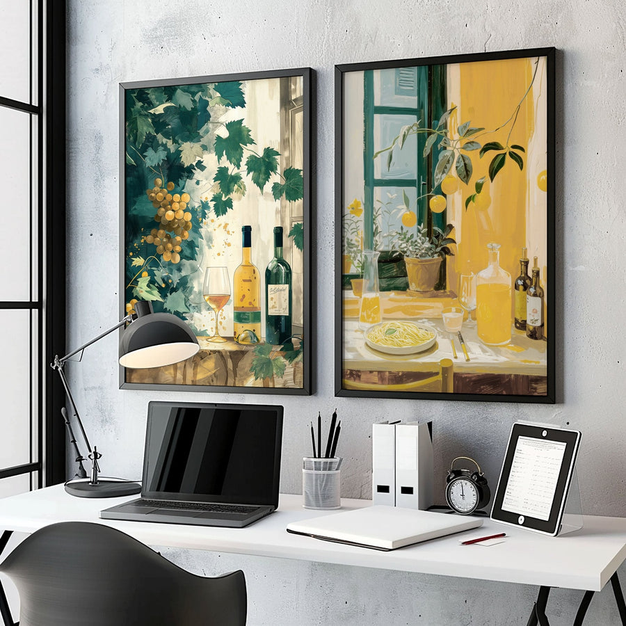 Wall Canvas | Set of 2 Italian Lifestyle Wall art Prints