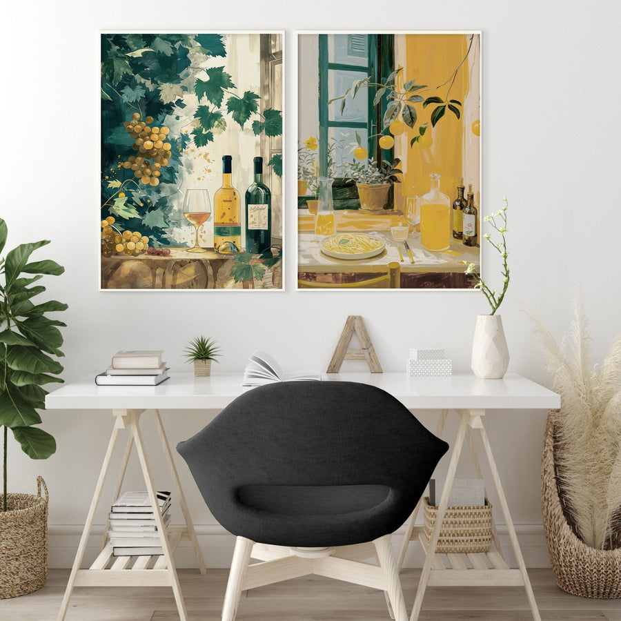 Wall Canvas | Set of 2 Italian Lifestyle Wall art Prints