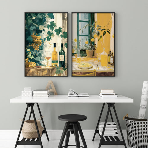 Wall Canvas | Set of 2 Italian Lifestyle Wall art Prints