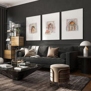 Wall Canvases For Living Room | Set of 3 Moroccan Inspired Wall art Prints
