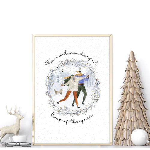 Festive Holiday Christmas wall art print