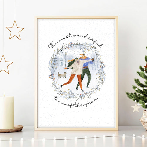 Festive Holiday Christmas wall art print
