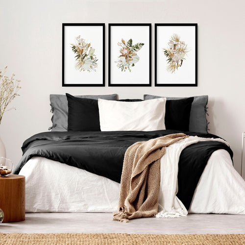 Bedroom Pictures for Wall – Set of 3 Boho Prints