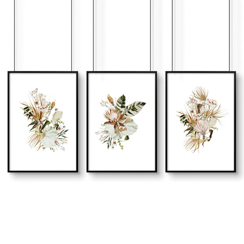 Bedroom Pictures for Wall – Set of 3 Boho Prints