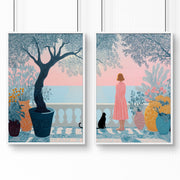 Wall Decor Hallway | Set of 2 Italian Lifestyle Wall art Prints