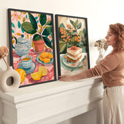 Wall Decor Ideas For Hallway | Set of 2 Italian Lifestyle Wall art Prints