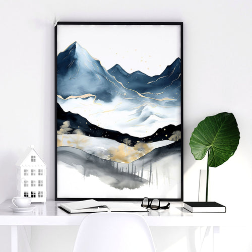 Office Decor Ideas – Set of 3 Teal Scandi Wall Art Prints