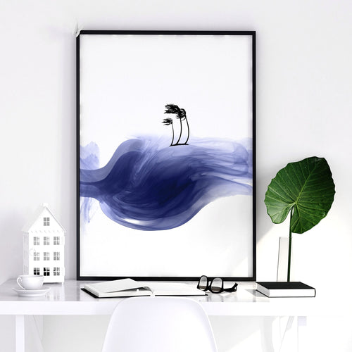 Nautical Wall Art Set of 3 Prints | Blue Wave Decor