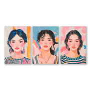 Wall Paintings For Bedroom | Set of 3 Boho Women Wall art Prints