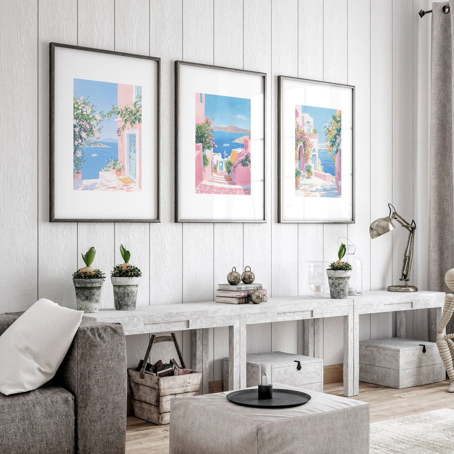 Wall Paintings In Living Room | Set of 3 Beach Decor Wall art Prints