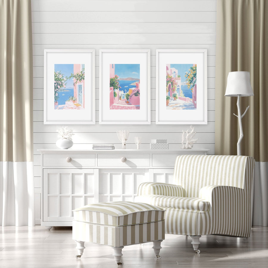 Wall Paintings In Living Room | Set of 3 Beach Decor Wall art Prints