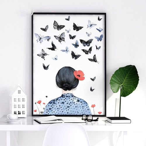 Wall Picture Gallery | Set of 3 Boho Women Wall art Prints