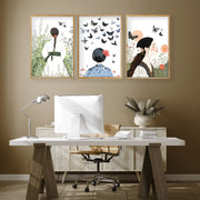 Wall Picture Gallery | Set of 3 Boho Women Wall art Prints