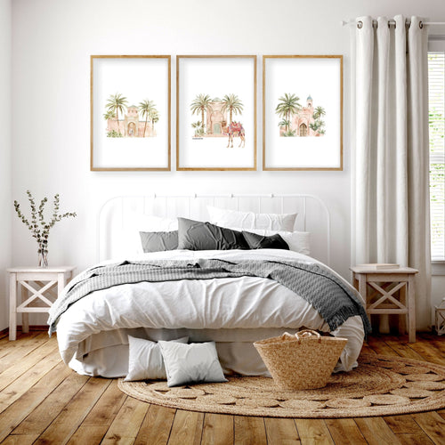 Wall Picture With Frame | Set of 3 Moroccan Wall art Prints