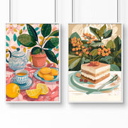Wall Pictures For Lounge Room | Set of 2 Italian Lifestyle Wall art Prints