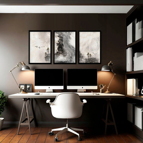 Wall picture set for office | set of 3 Scandinavian wall art prints