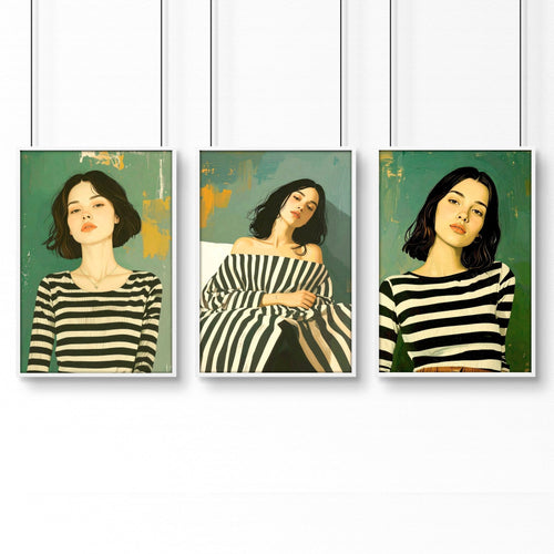 Women Wall Posters For Bedroom | Set of 3 Boho Wall art Prints